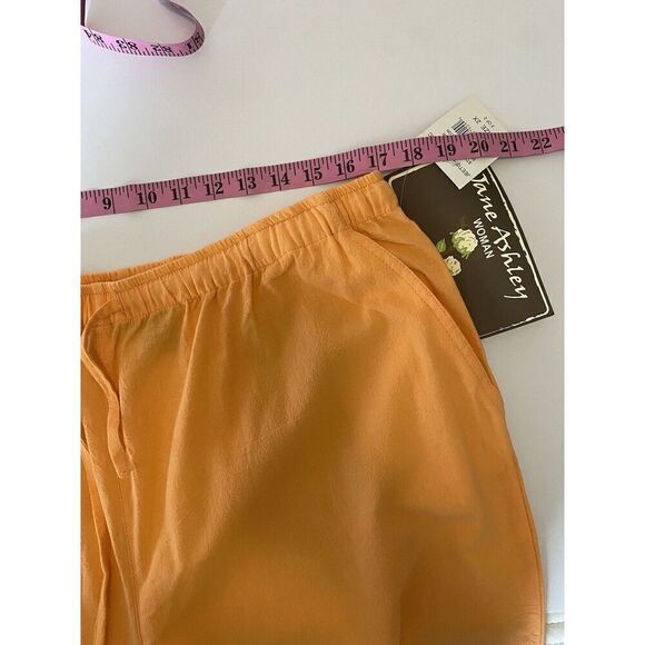 Jane Ashley Pull-On Pants Crop Capri Orange Drawstring Embellished Embroidery 2X - Picture 10 of 16